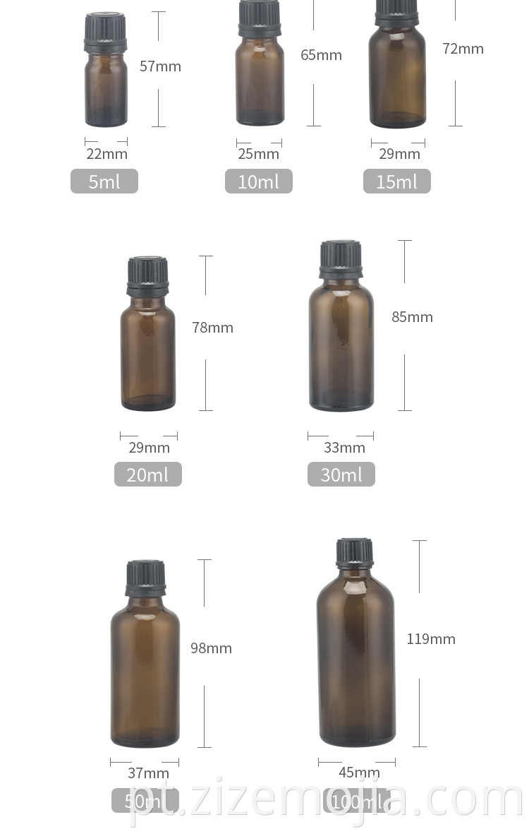 fabricante 100ml 50ml 30ml 20ml 15ml 10ml garrafa cosmética de azeite de oliva única garrafa de vidro âmbar